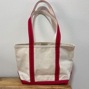 L.L. Bean Canvas Tote Bag - Red and Cream